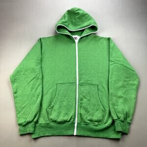 Masterpiece Hoodie Sweatshirt Adult Large Green Full Zip College Made in Japan